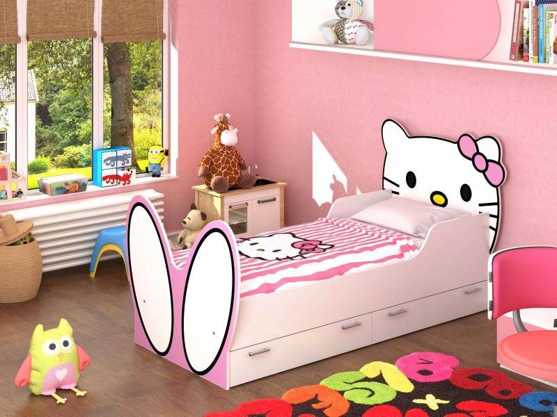 кровать hello kitty! с бязевым матрацем в Рязани