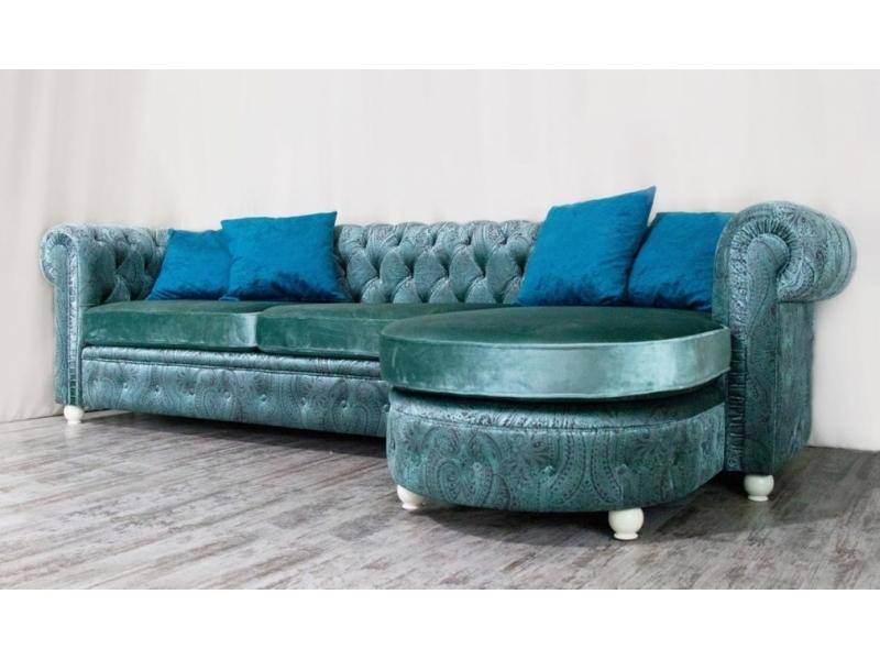 диван chesterfield с оттоманкой в Рязани