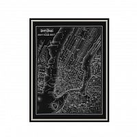 постер new york city черный в Рязани