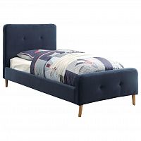 кровать button tufted flannelette navy 140х200 в Рязани