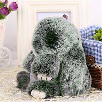 меховой зайка брелок зелёный в Рязани