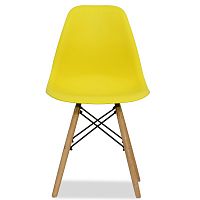 стул деревянный pc-015 желтый ножки дерево (eames style) в Рязани