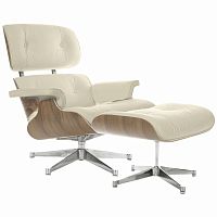 кресло eames style lounge chair & ottoman кремовое в Рязани