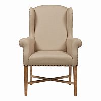 кресло мягкое с ушами french wing chair бежевое в Рязани