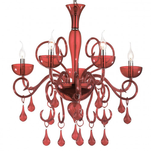 подвесная люстра ideal lux lilly sp5 rosso в Рязани