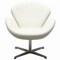 кресло swan chair экокожа белое в Рязани