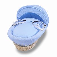 колыбель-переноска gift wicker moses basket натуральная, голубое белье в Рязани