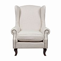 кресло мягкое с ушами белое collins wingback chair в Рязани