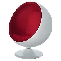 кресло-шар eero ball chair бело-красное в Рязани