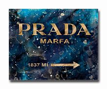 постер prada mafia на синем в золотом a4 в Рязани