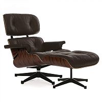 кресло eames style lounge chair палисандр коричневое в Рязани