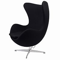 кресло arne jacobsen style egg chair черное в Рязани