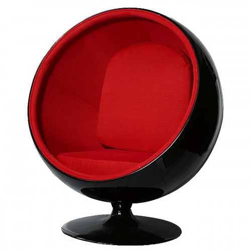 кресло eero ball chair черно-красное в Рязани