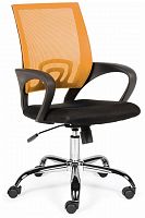 кресло компьютерное спринг(orange - black) база хром / оранжевая сетка / черная ткань в Рязани