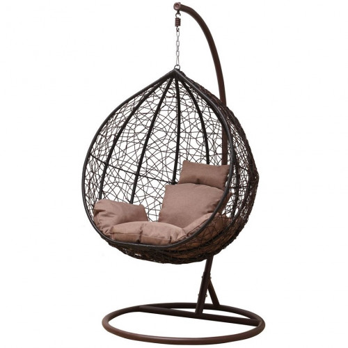 кресло большое подвесное gusto коричневое в Рязани