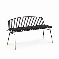 siena bench 120 черный металл черная ткань от la forma (ex julia grup) в Рязани