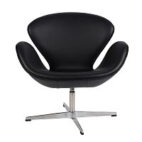 кресло arne jacobsen style swan chair черное в Рязани