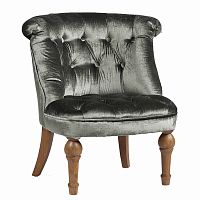 кресло sophie tufted slipper chair микровелюр серое в Рязани