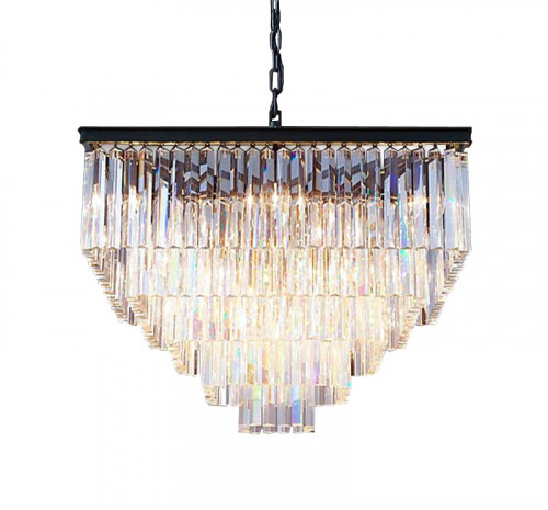 люстра odeon square 80 черное основание, прозрачное стекло в Рязани