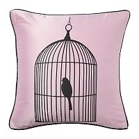 подушка с птичкой в клетке birdie in a cage pink в Рязани