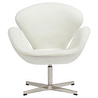 кресло swan chair кашемир белое в Рязани