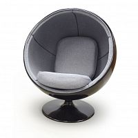 кресло ball chair черно-серое в Рязани