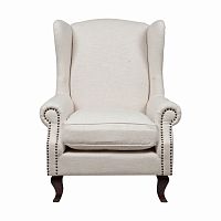 кресло collins wingback chair кремовая ткань в Рязани