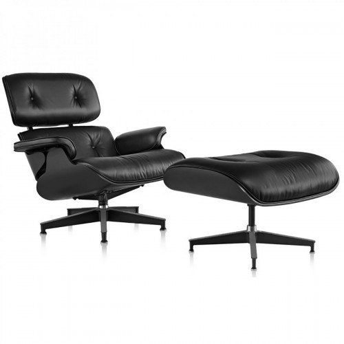 кресло eames style lounge chair черное в Рязани