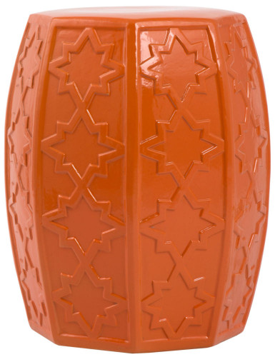 керамический столик-табурет garden stool оранжевый в Рязани