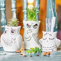 горшки для растений eco совы, 3 шт в Рязани