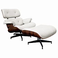 кресло lounge chair & ottoman белое в Рязани