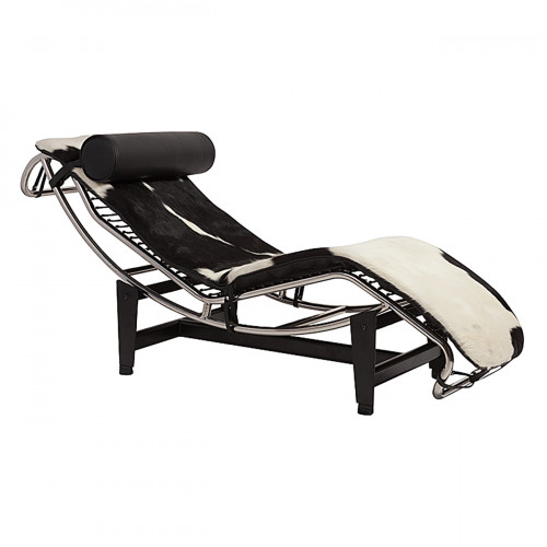 шезлонг chaise longue lc4 черно-белый в Рязани