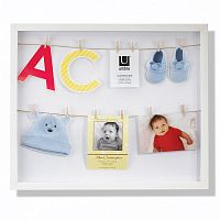 панно с зажимами для 12 фотографий clothesline белое в Рязани