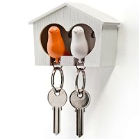 держатель+брелок для ключей двойной sparrow белый-оранж в Рязани