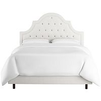 кровать двуспальная 180х200 белая с каретной стяжкой harvey tufted white в Рязани