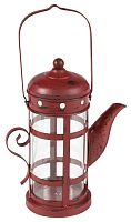 подсвечник-фонарь красный в виде чайника с ручкой old kettle, 27 см в Рязани