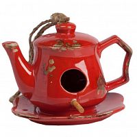 aромолампа для эфирных масел красная в виде чайника candelero red, 17 см в Рязани