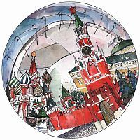 тарелка сувенирная спасская башня в Рязани