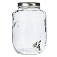 Банка Glass с крышкой и краном прозрачная