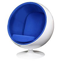 кресло eero ball chair синее с белым в Рязани