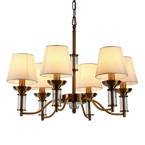 люстра walters 6 от delight collection прозрачная/бежевая/латунь в Рязани