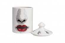подсвечник белый с крышкой желтые губы пьеро форназетти bacio candle red, 33 см в Рязани