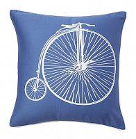 подушка с ретро-велосипедом retro bicycle blue в Рязани