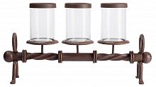 подсвечник металлический коричневый со стеклом на 3 свечи glass pillar, 51 см в Рязани
