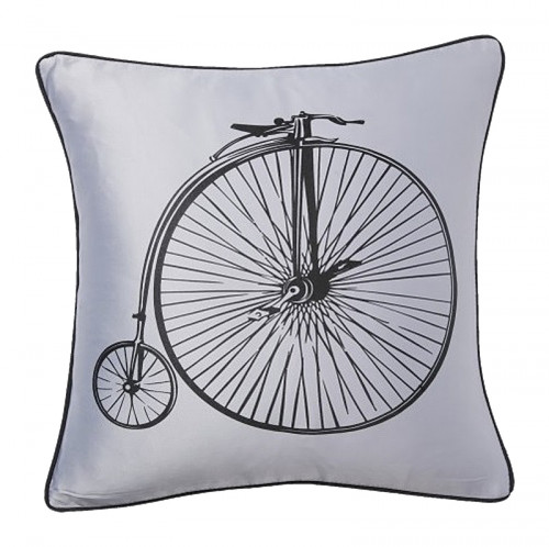 подушка с ретро-велосипедом retro bicycle grey в Рязани