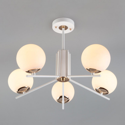 потолочная люстра eurosvet lucas 70092/5 белая в Рязани