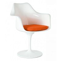 кресло tulip armchair бело-оранжевое шерсть в Рязани