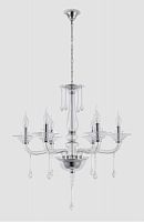 подвесная люстра crystal lux monica sp6 chrome/transparent в Рязани