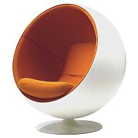 кресло eero ball chair бело-оранжевое в Рязани