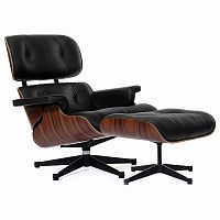 кресло eames style lounge chair & ottoman черное в Рязани